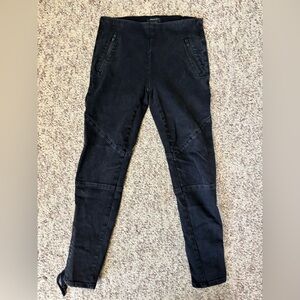 Trouve Charcoal Zippered Stretch Waist Pants